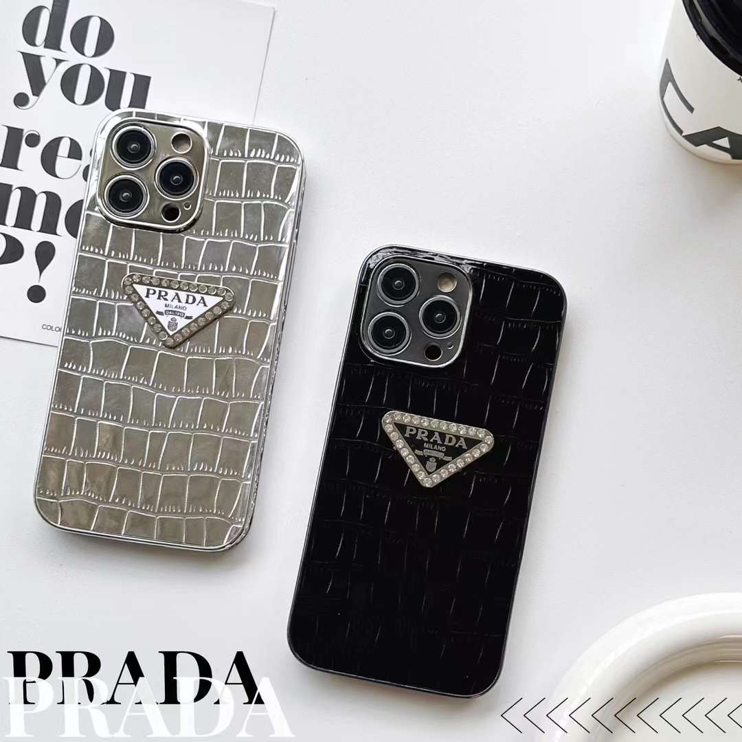 プラダ iPhone15 Pro/14 Proケース クロコダイル PRADA iPhone15/14