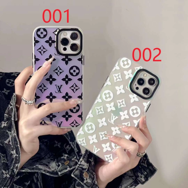 ヴィトン iPhone15 pro/14 Proケース モノグラム柄 レーザー LOUIS 