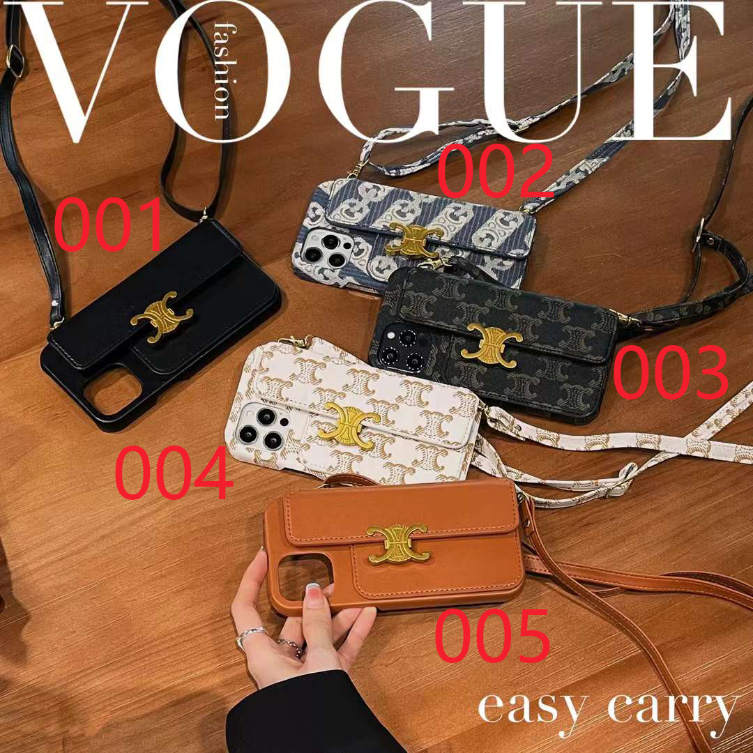 CELINE セリーヌケース セリーヌ iPhone15 Pro/14 Proケース ショルダースマホケース
