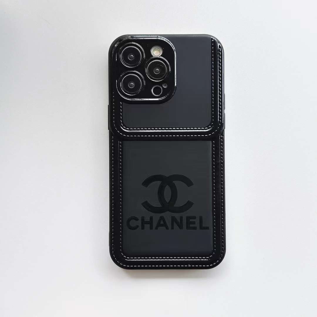 CHANEL iPhone 15 Pro ケース ブラック シャネル iPhone15/14 ProMaxケース ロゴ付き CHANEL iPhone15 Pro/14