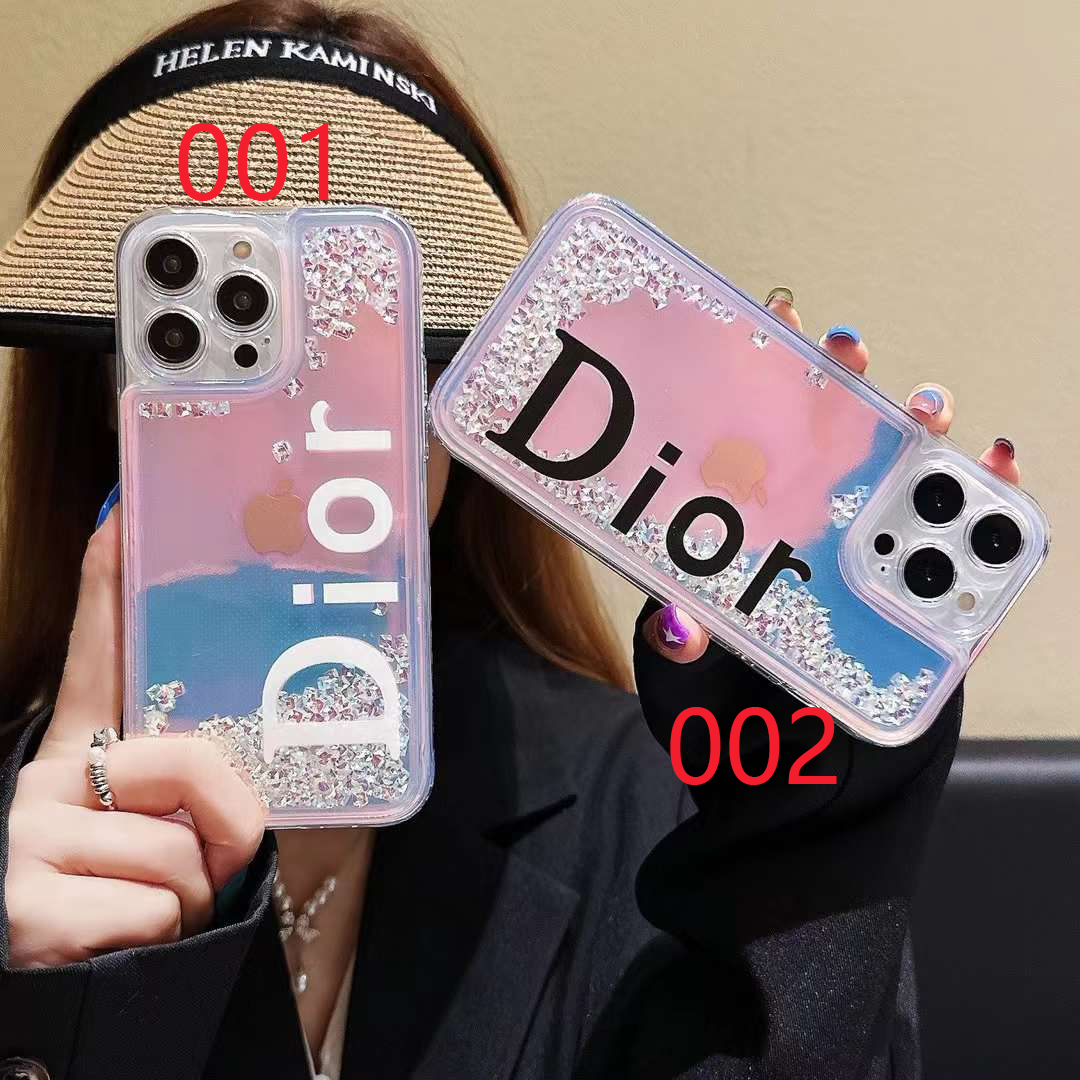 ディオール iPhone15 Pro/14 Proケース ラメ入り Dior iPhone15/14