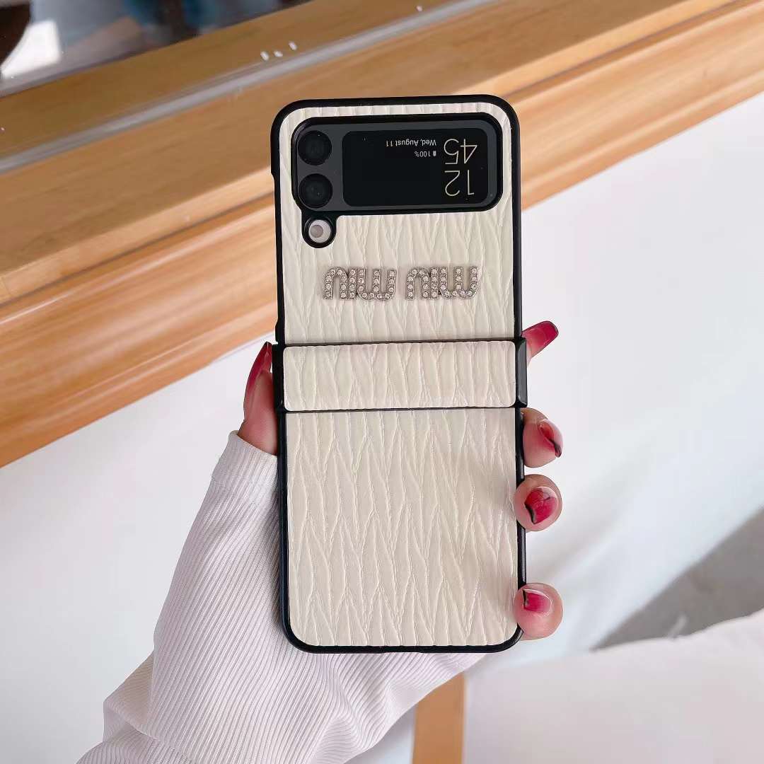 ミュウミュウ Galaxy Z Flip4 Flip5ケース マテラッセ風 MIUMIU Galaxy