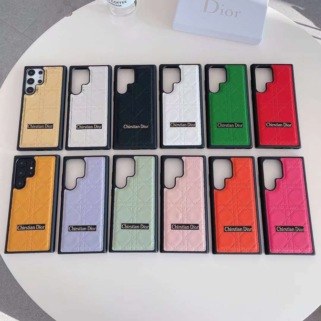 ディオール Galaxy S23 Ultra/S23 Plusケース カナージュ柄 DIOR ロゴ付き