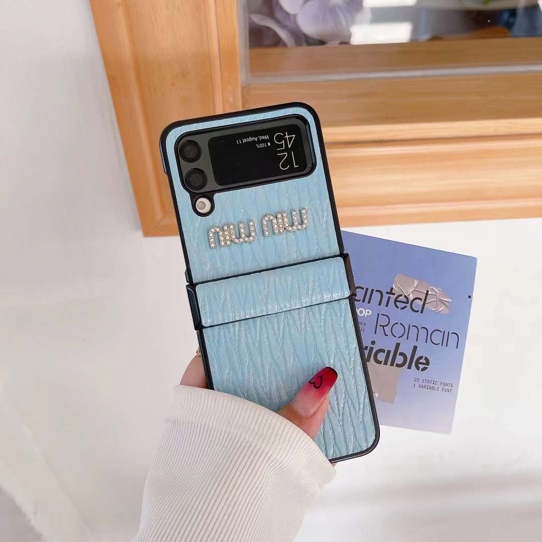 ミュウミュウ Galaxy Z Flip4 Flip5ケース マテラッセ風 MIUMIU