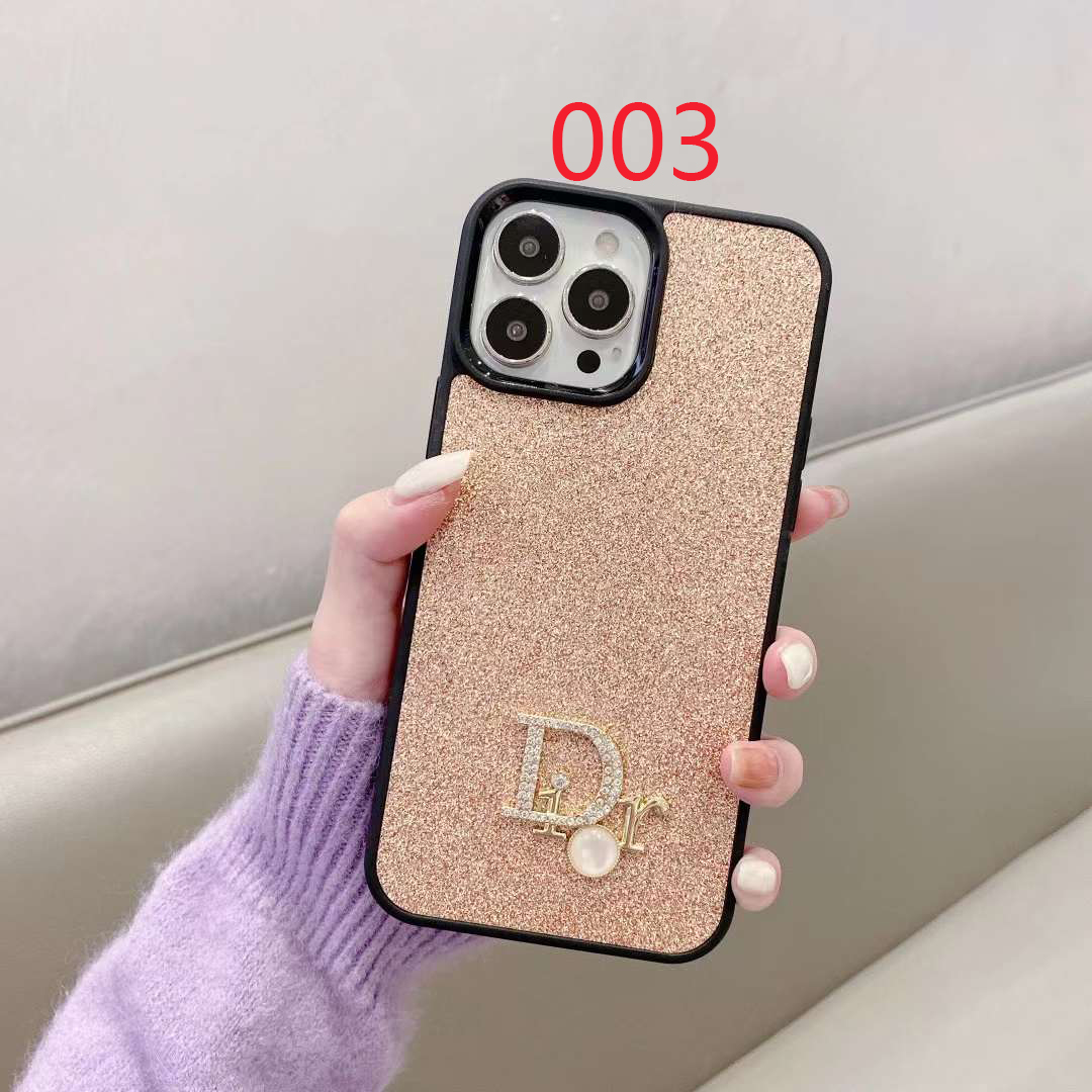 ディオール iPhone13 Pro/13 ProMaxケース キラキラ DIOR ロゴ付き