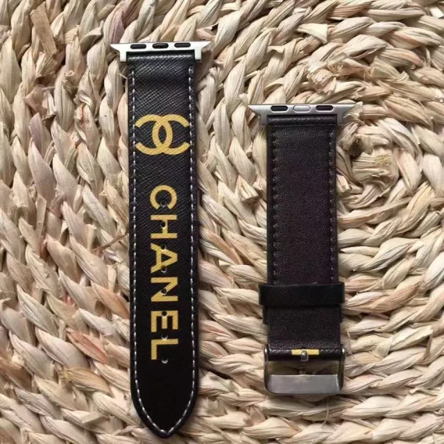 老花苹果真皮表带适用AppleiWatch7/SE/6/5/4皮质软40/44/41/45mm
