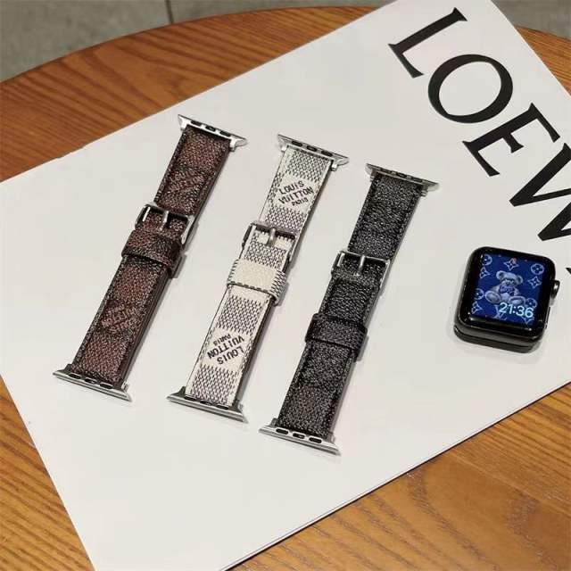 Bande de montre LOUIS VUITTON damier graphite 42mm ou 38mm pour APPLE WATCH