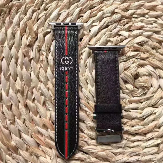 老花苹果真皮表带适用AppleiWatch7/SE/6/5/4皮质软40/44/41/45mm