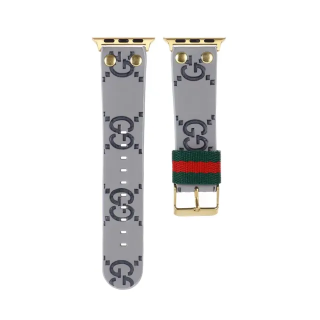 Apple Watchバンド グッチ アップルウォッチバンド GGキャンパス 腕時計ベルト かわいい GUCCI ウォッチバンド シリコン エレガント 10色 メンズ レディース 人気替えバンド おすすめ