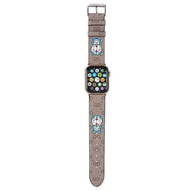 グッチ ドラえもん コラボ アップルウォッチバンド 可愛い GGスプリーム キャンバス Ultra 49mm Series8 45mm 41mm SE 44mm 40mm Apple Watch腕時計ベルト グッチ コラボレーション 替えバンド 42mm 38mm ウォッチバンド 革 人気新品