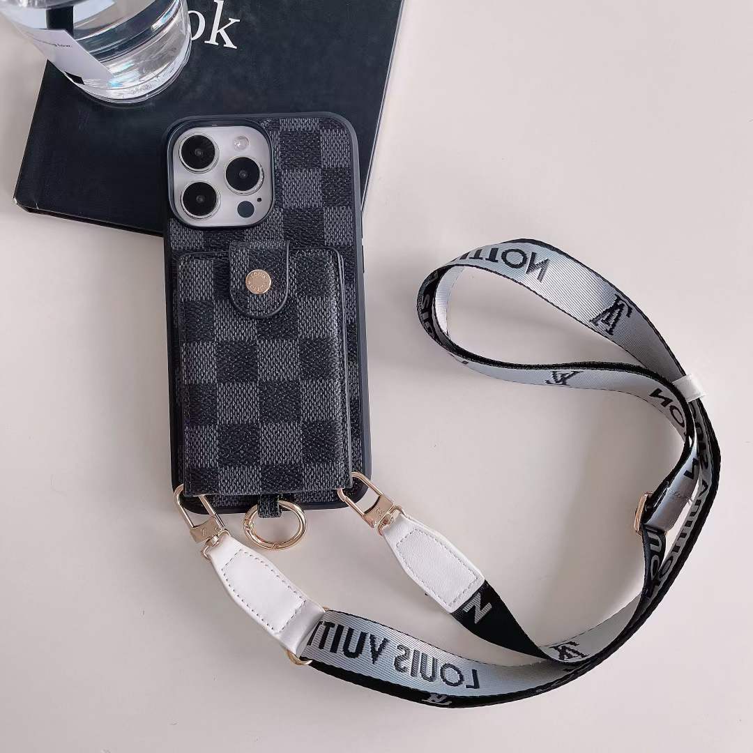 Louis Vuitton スマホショルダーストラップ 黒 モノグラム柄