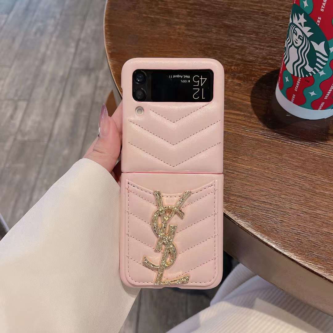 サンローラン ケース サンローラン Galaxy Z Flip5 Flip4 Flip3ケース 折りたたみ型