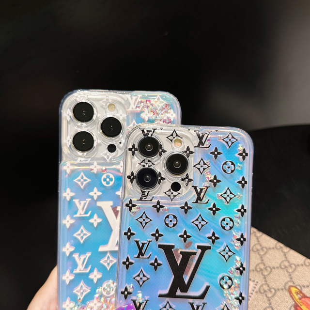 ヴィトン iPhone14 ProMaxケース キラキラ流れ