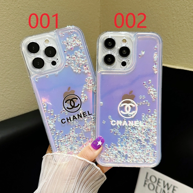 シャネル iPhone15 Pro Maxケース キラキラ流れ Chanel 芸能人愛用 