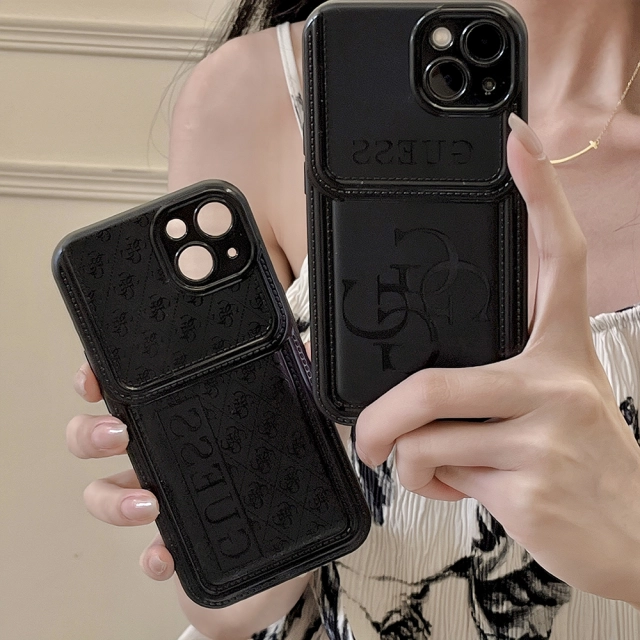 ゲス iPhong15プロケース 黒