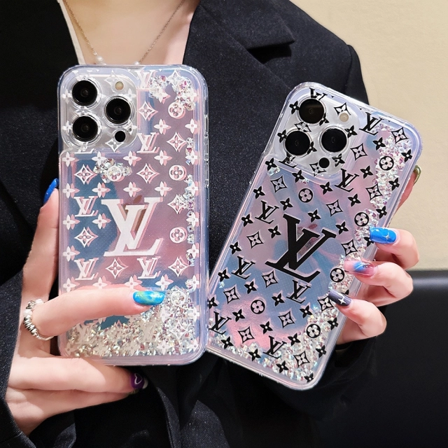 ヴィトン iPhone15Pro Maxケース キラキラ流れ iPhone14 Pro Maxケース 
