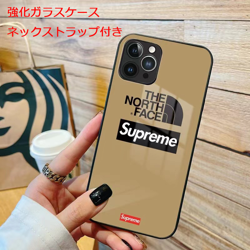 ザ・ノース・フェイス シュプリーム コラボ iPhone14 Proケース ネックストラップ付き Supreme ｘ North Face コラボ  iPhone14 Plusケース 首掛け NORTH FACE SUPREME コラボ アイフォン 13ProMax 12 11Proケース  カジュアル ...