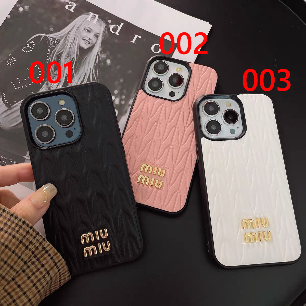 ミュウミュウ iPhone15 Pro Maxケース Miumiu 芸能人愛用