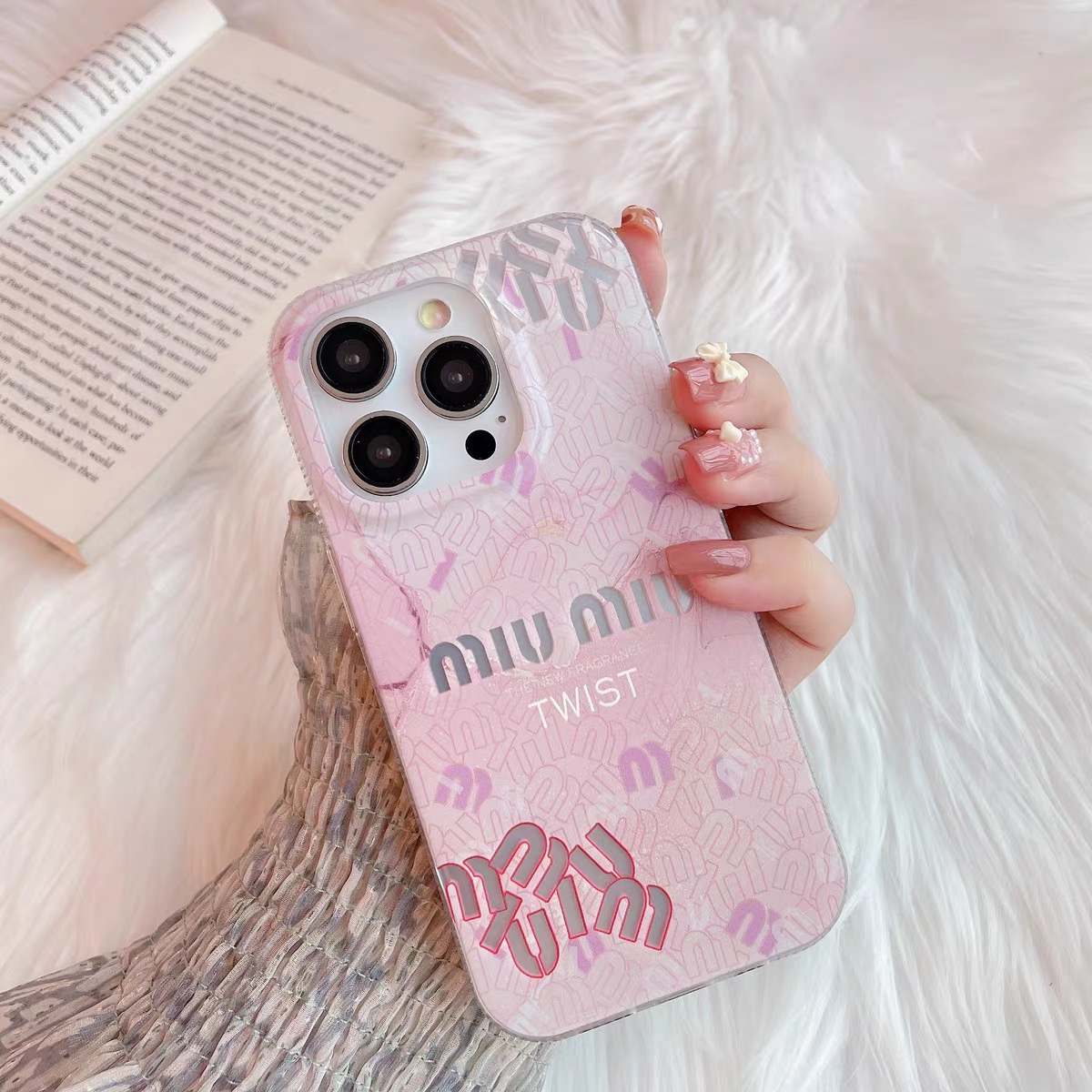 MIUMIU iPhoneケース ピンク黒2個セット天使界隈