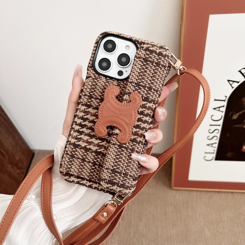 Celine ブラウンレザーケース CELINE ブラウン レザー カードケース