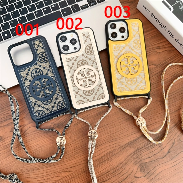 トリーバーチ iPhone15 15Pro 15ProMaxケース ショルダーストラップ 