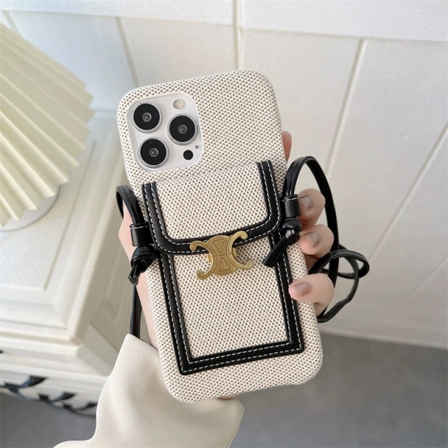 セリーヌ iPhone15ケース キャンバス生地