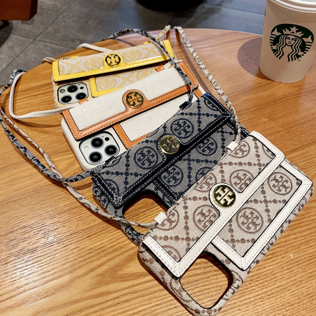 トリーバーチ iPhone15 15Pro 15ProMaxケース ショルダーストラップ 
