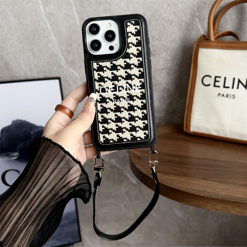 セリーヌ iPhone15 15pro 15promaxケース ハンドストラップ付き Celine