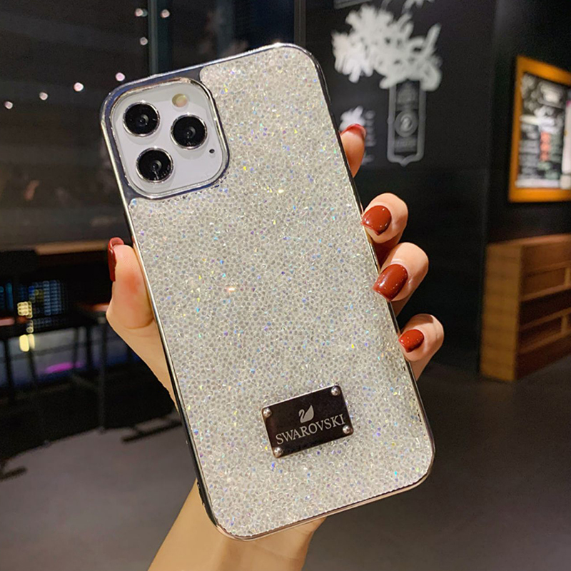 Swarovski ブラック iPhone15pro用ケース スワロフスキー iPhone15 Pro/14 Proケース キラキラ SWAROVSKI