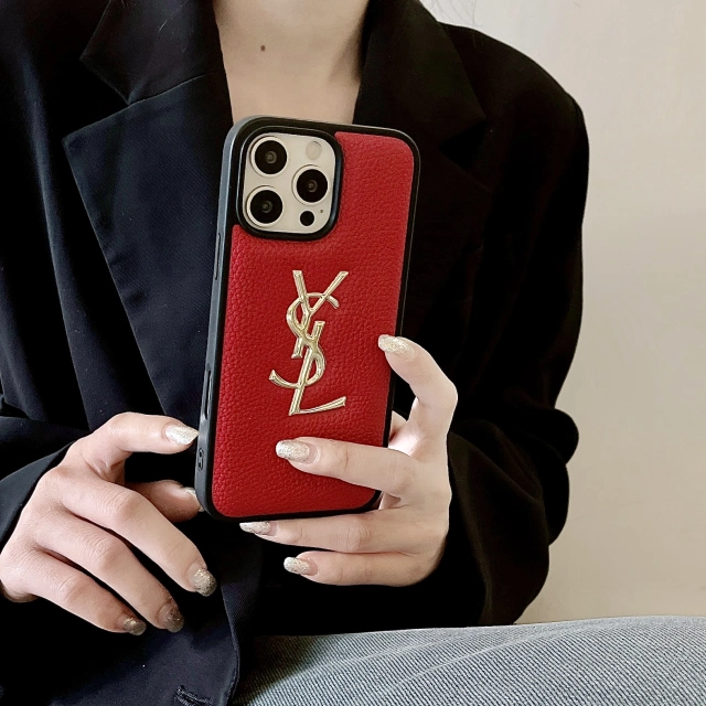 YSL iPhone16ケース ロゴ付き