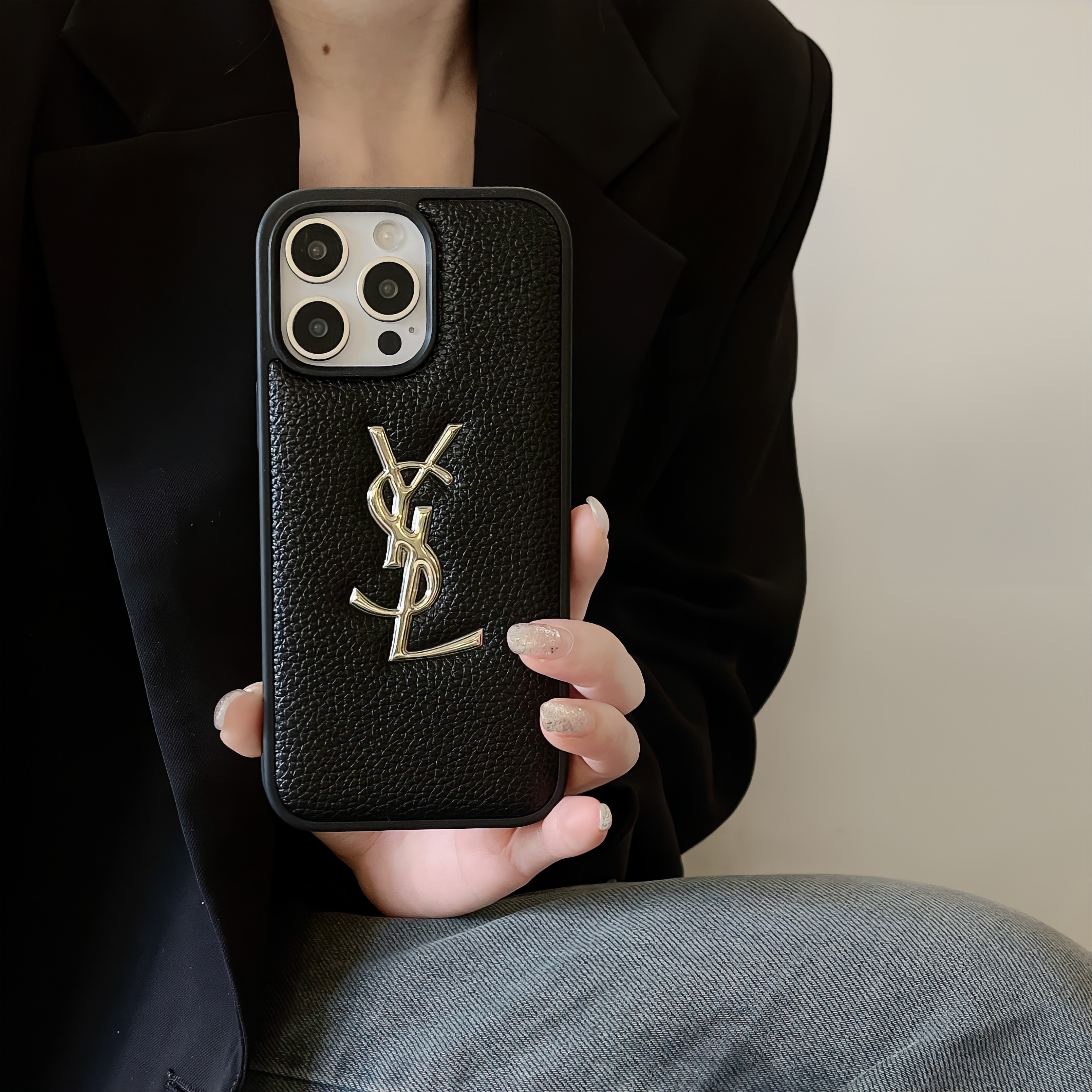サンローラン　ケース サンローラン iPhone16 Pro Maxケース ライチスキン YSL iPhone16
