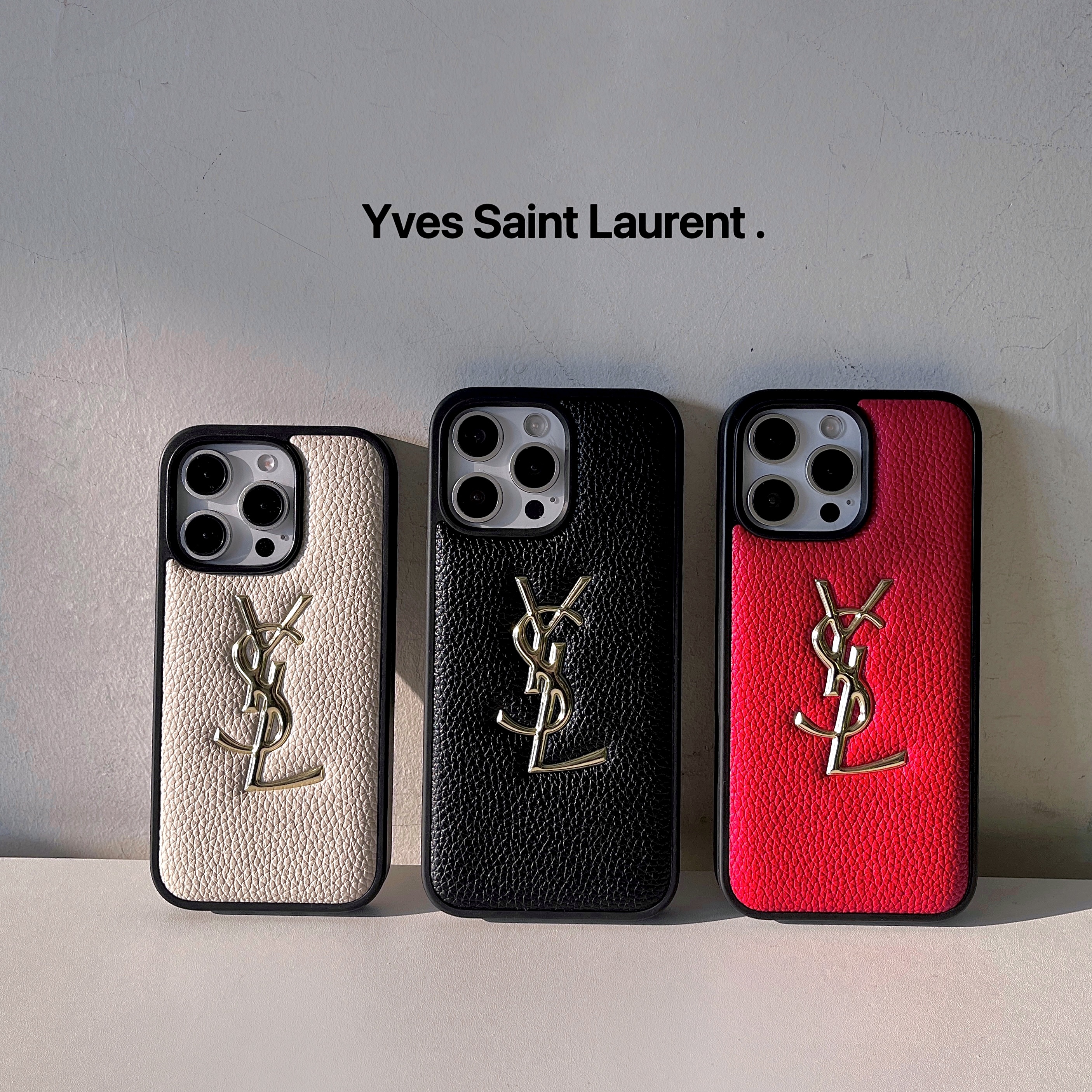 サンローラン iPhone16 Pro Maxケース ライチスキン YSL iPhone16
