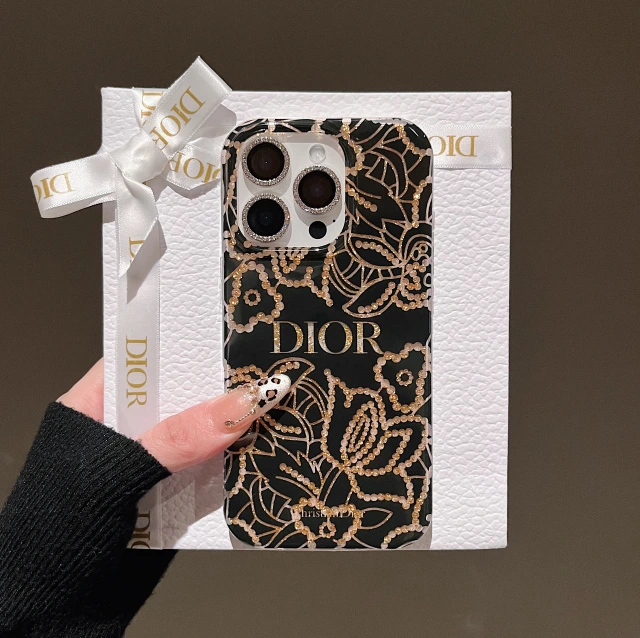ディオール iPhone16 Pro Maxケース 金箔 Dior iPhone16 Proカバー 