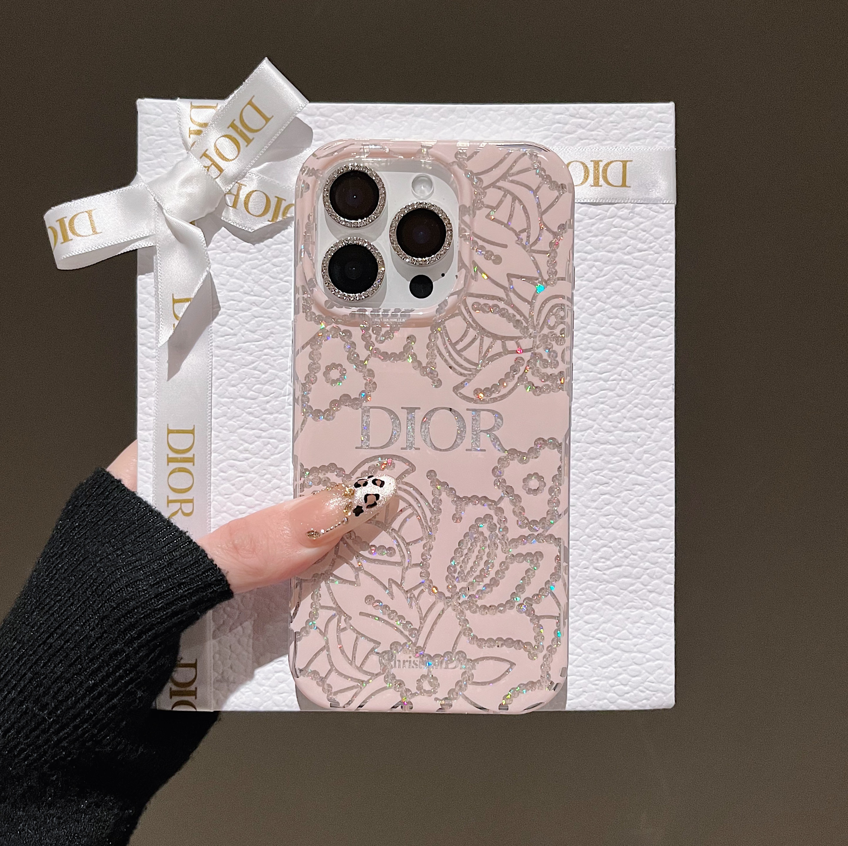 Dior iPhone16 Pro Maxケース ラメ入り ディオール iPhone16 Proカバー