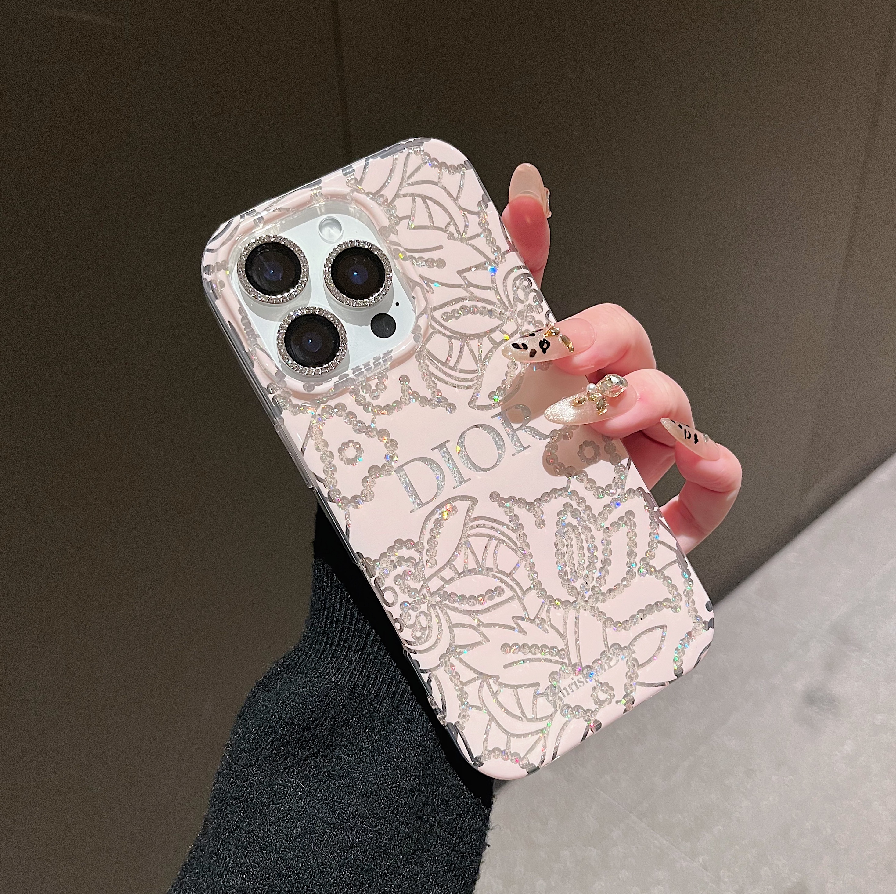 Dior iPhone16 Pro Maxケース ラメ入り ディオール iPhone16 Proカバー