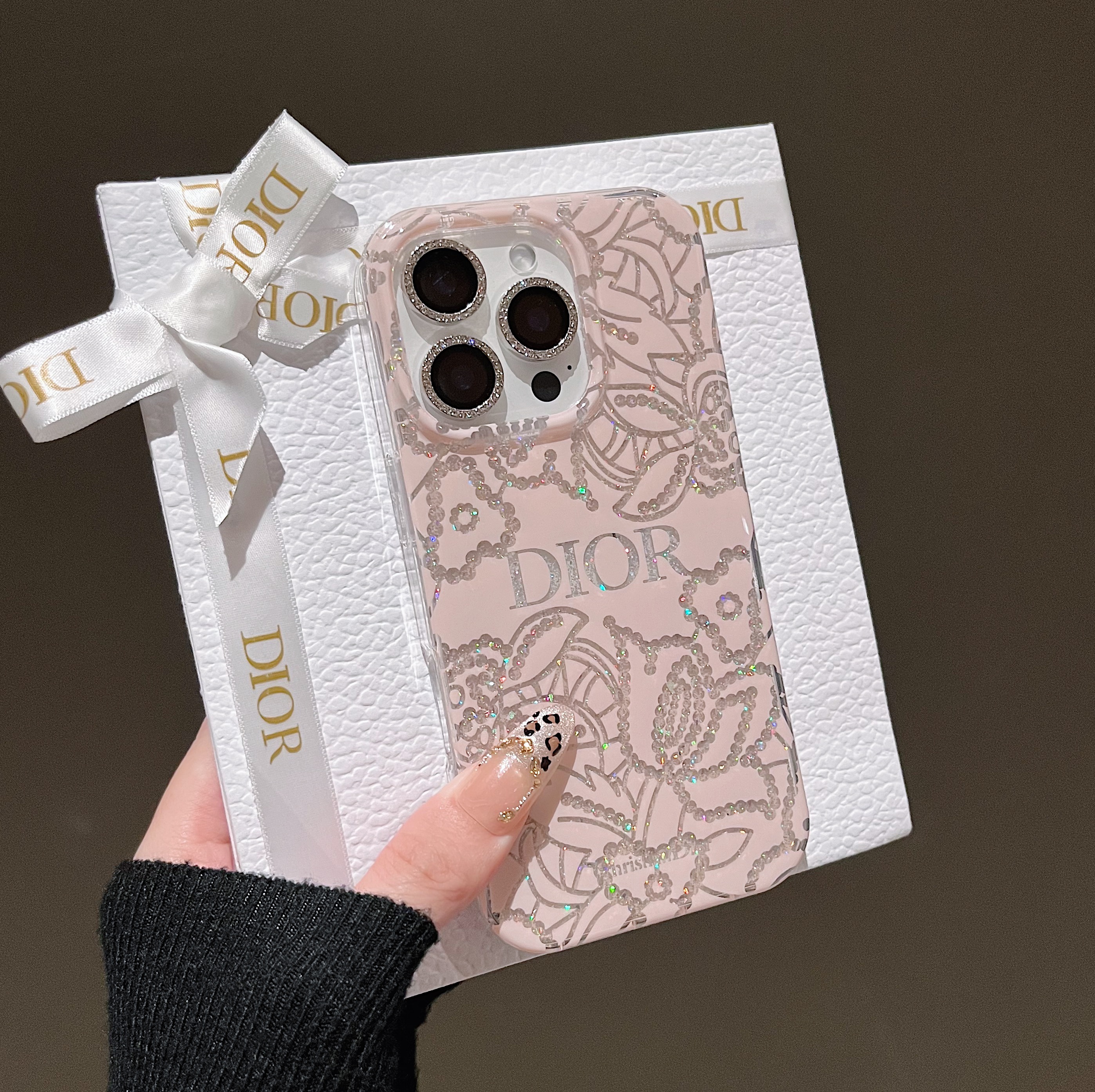 Dior iPhone16 Pro Maxケース ラメ入り ディオール iPhone16 Proカバー