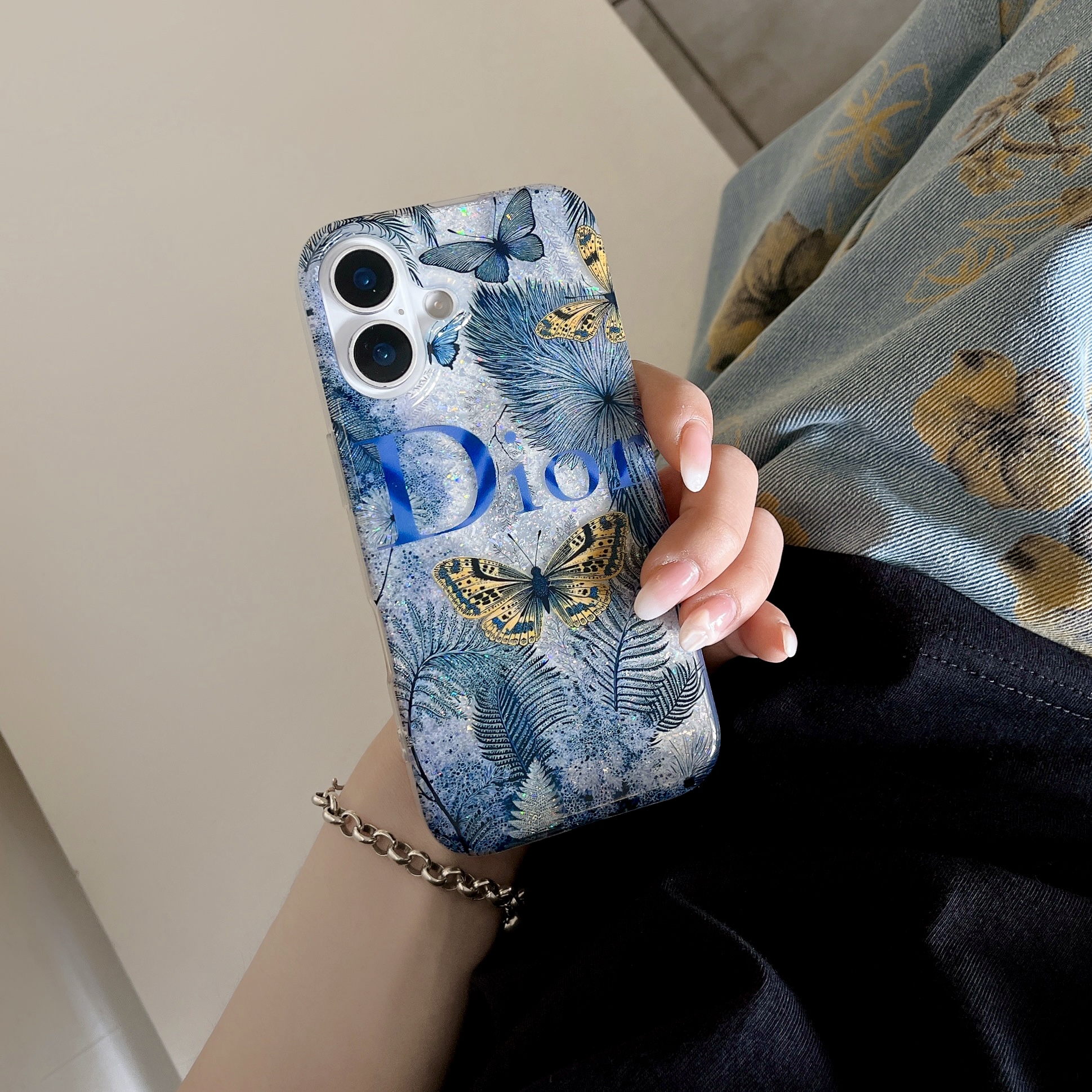 ディオール iPhone16 Pro Maxケース バタフライ柄 Dior iPhone16