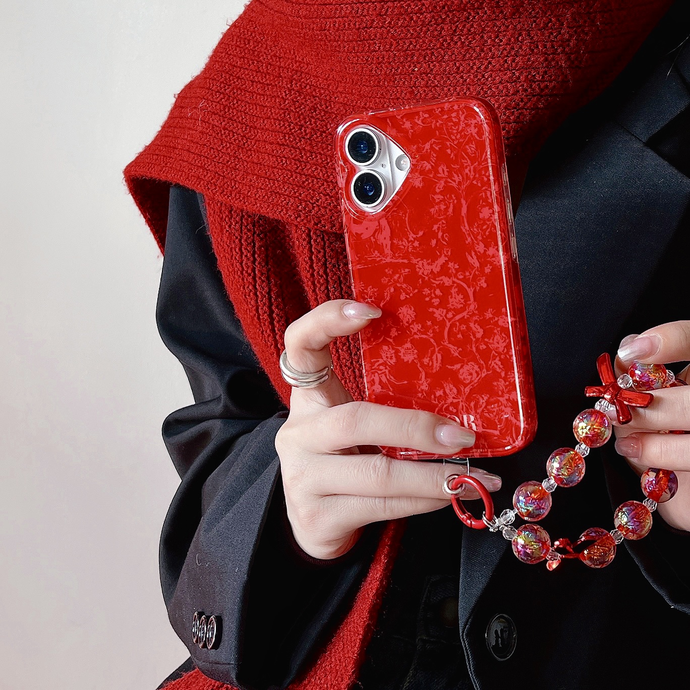 新作 ディオール iPhone16 Pro Maxケース レッド 華やか Dior