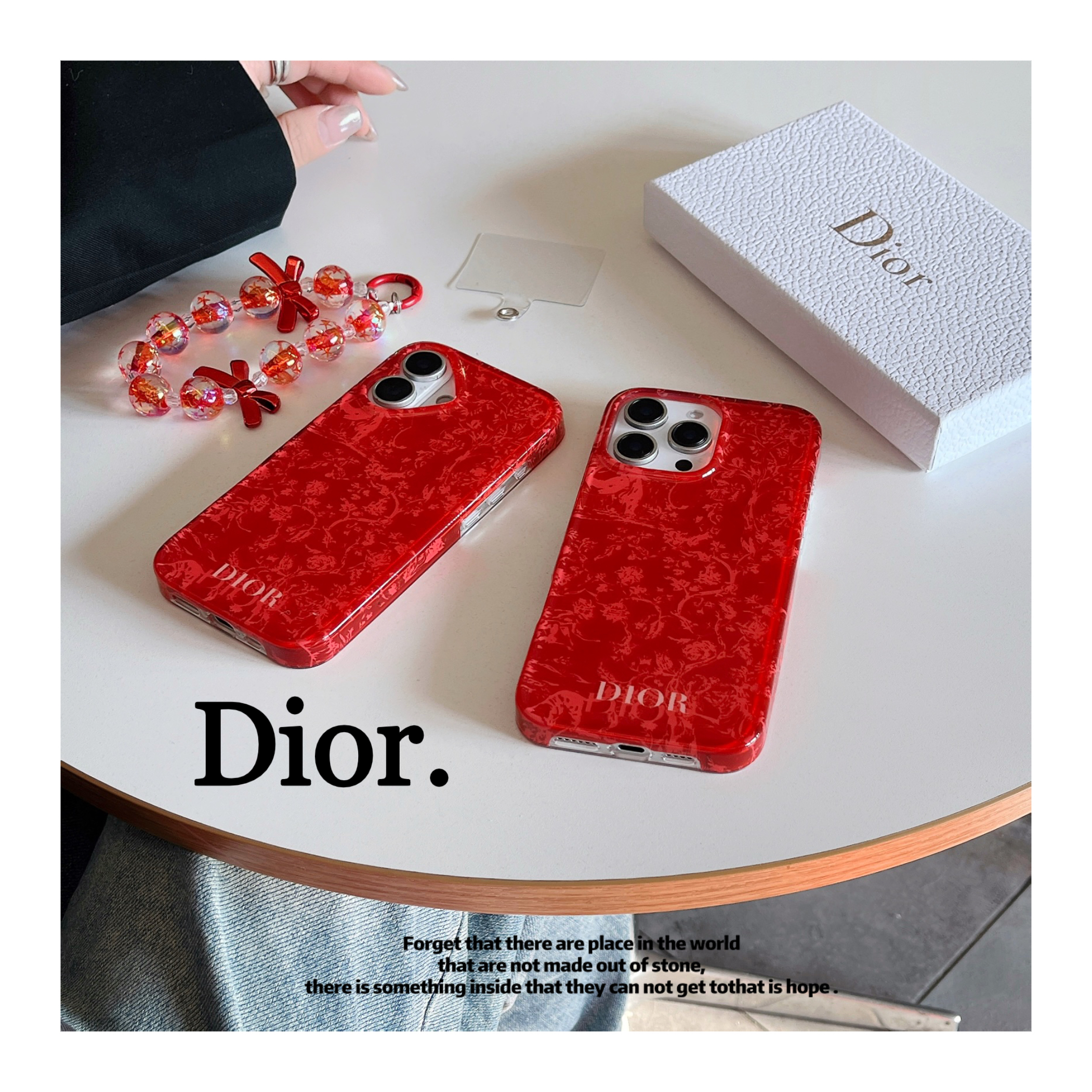 Christian Dior - e  LadyDior  iPhoneケース レッド Dior - ディオール レディディオール カナージュ i-Phone 13 PRO
