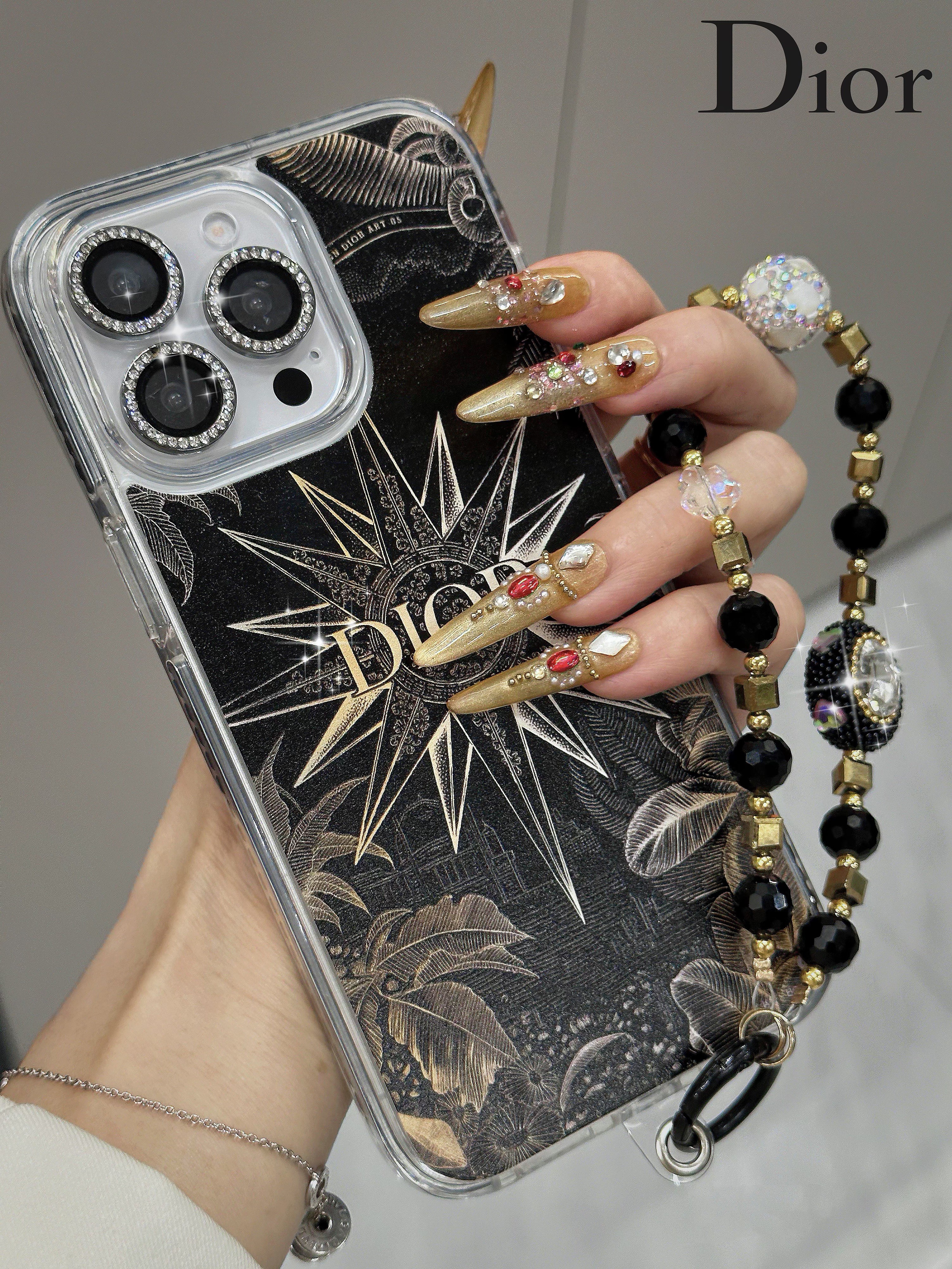 超美品DiorディオールiPhoneケース16Proブラック iphone17/16pro ケース dior ブランド スマホケース iphone15pro/14pro