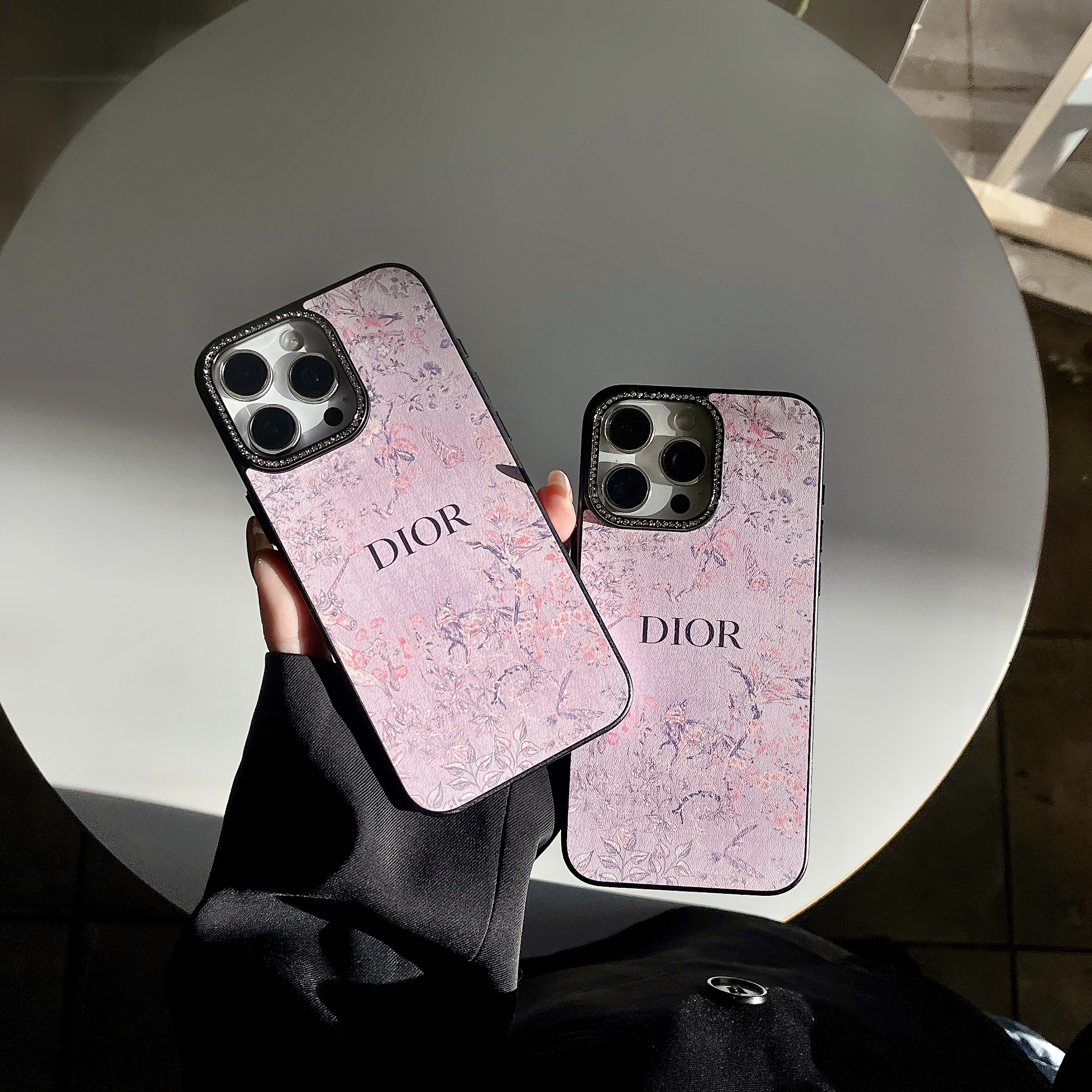 Dior iPhone16proMAX ケース ピンク　ディオール 超美品 Dior ピンク iPhone16用ケース カナージュ ラムスキン 箱付