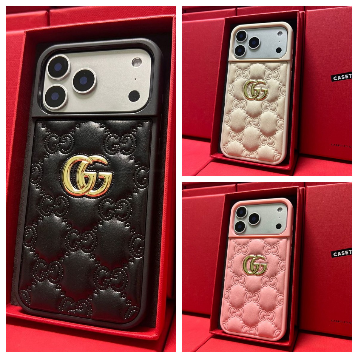 グッチ iPhone17 Pro Maxケース GGスプリーム レザー GUCCI iPhone17
