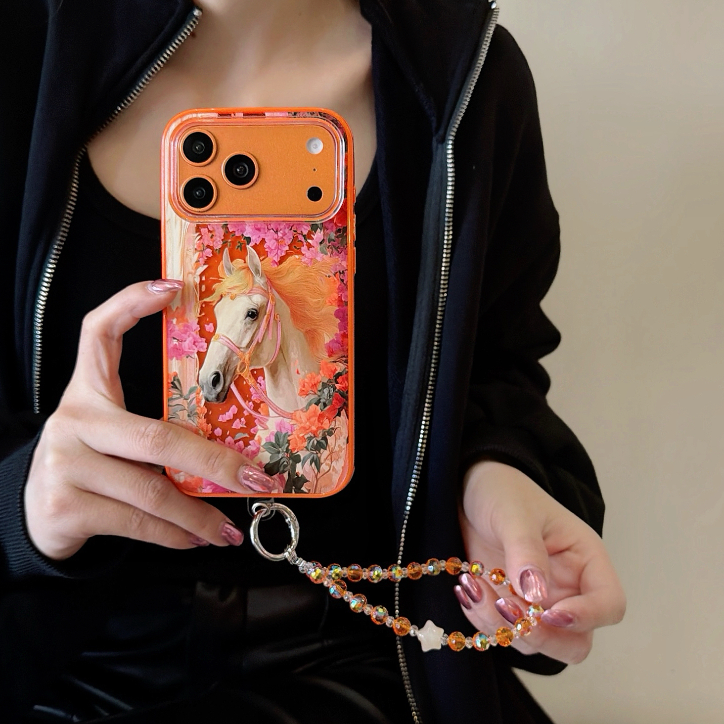 エルメス iPhone17 Pro Maxケース 馬柄 高級感 ゴールドホース HERMES