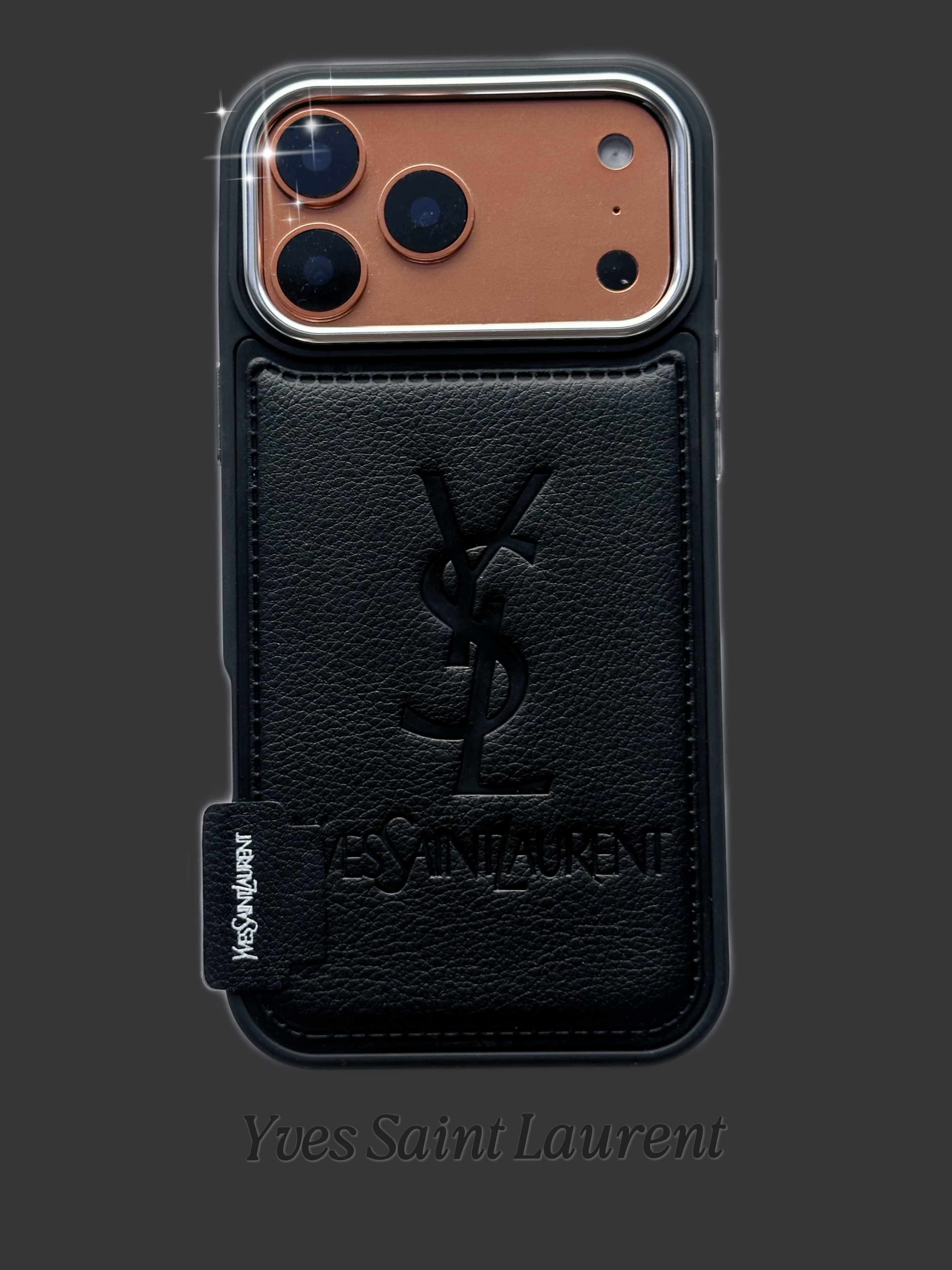 YSL iPhone17 Pro Maxケース レザー 高級感 サンローラン iPhone16 Pro