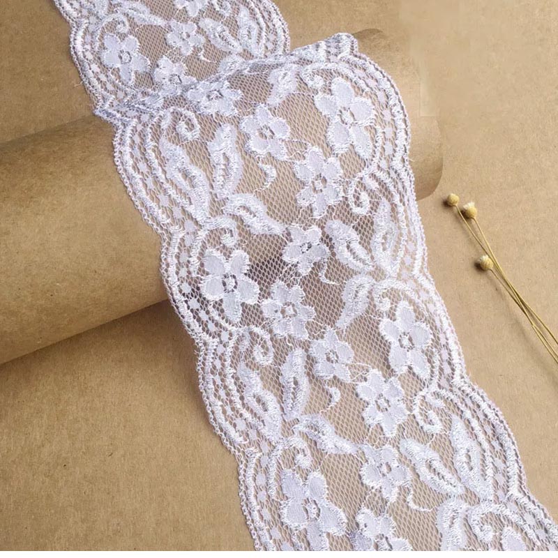 Stretchy Lace Fabric white 2