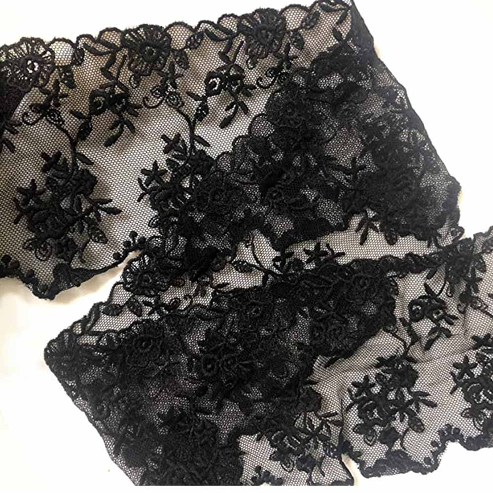 Embroidery Lace Trim Black