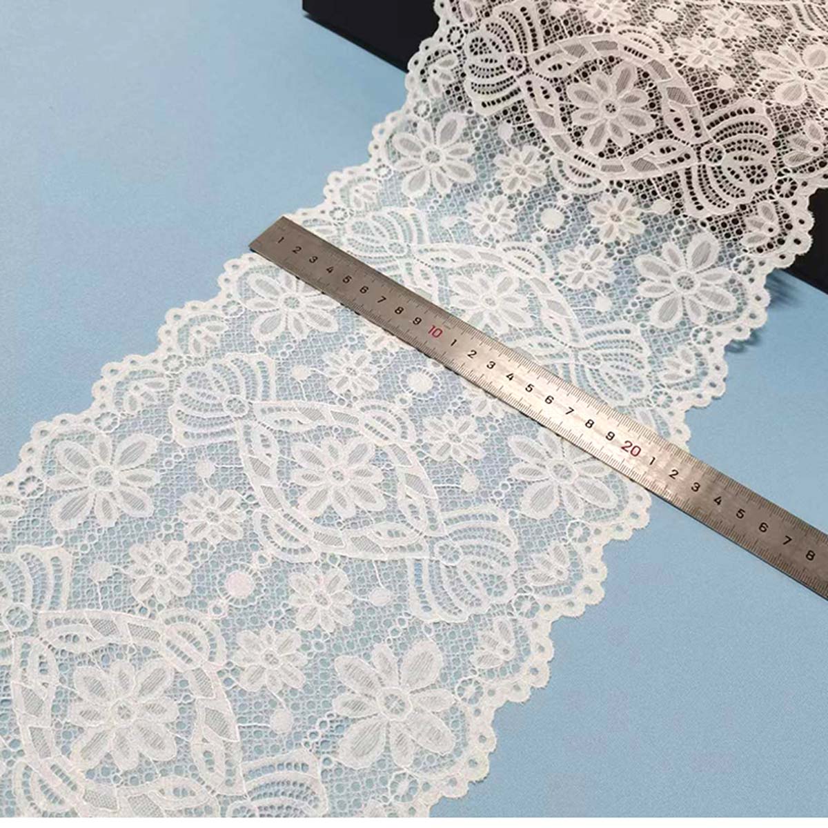 Polyester lace fabric white 1