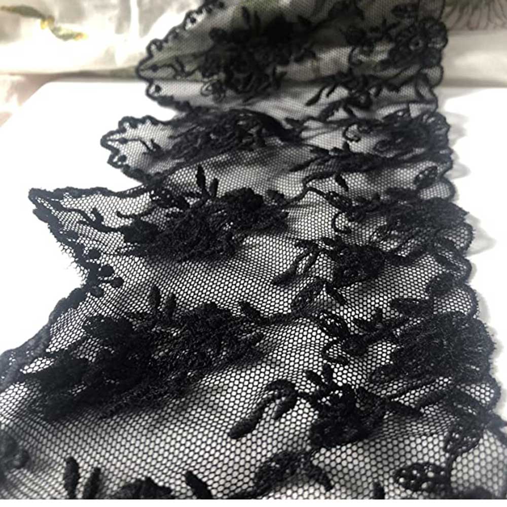 Embroidery Lace Trim Black