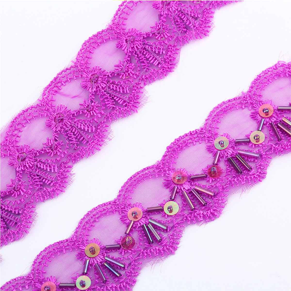 Sequin Lace Fabric purple