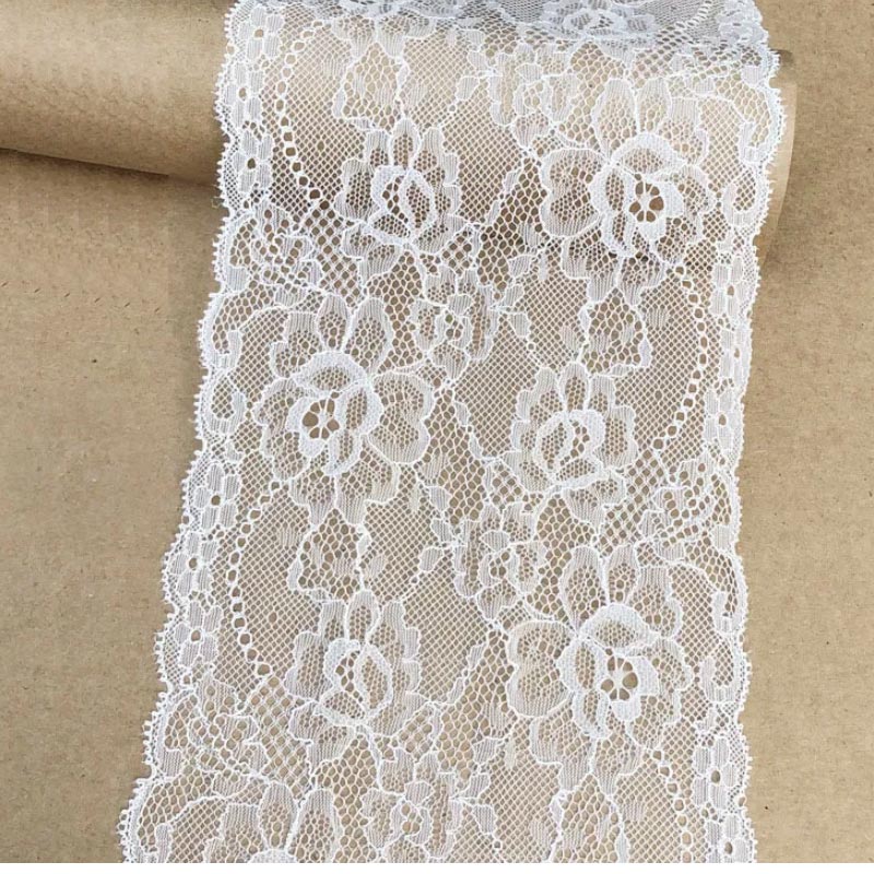 Stretchy Lace Fabric white